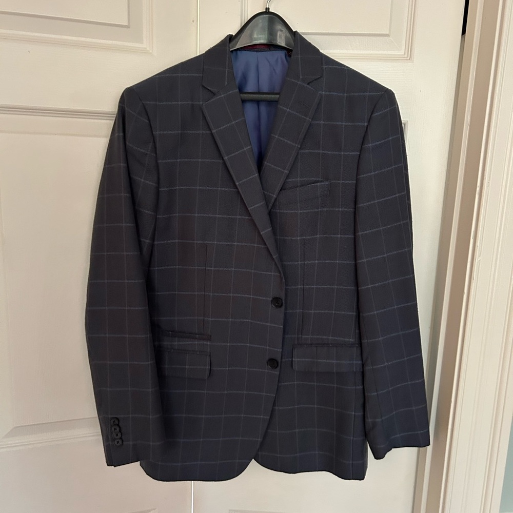Johnston & Murphy Blue Checked Blazer